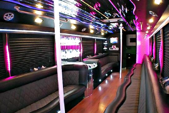 30 passenger party bus rental interior